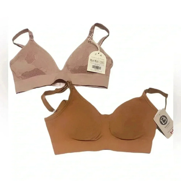 NWT lot of 2 trend seamless recycled fabric comfortable stylish maternity bras S - Picture 2 of 2